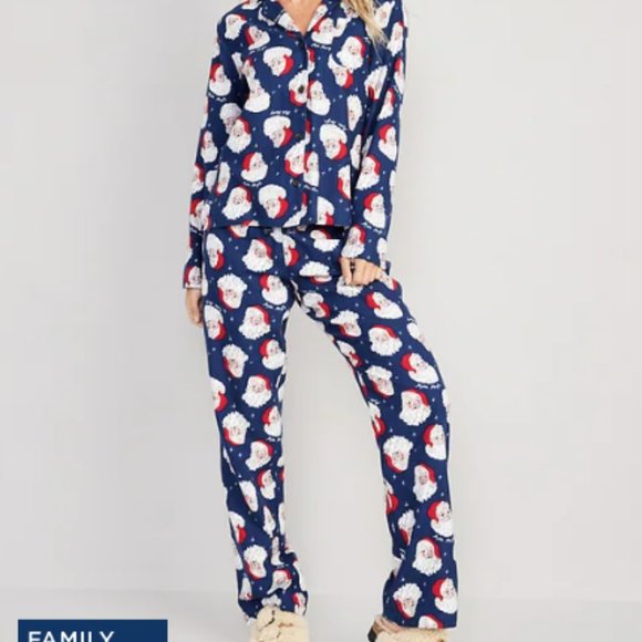 Old Navy Other - Old Navy Matching Flannel Pajama Set for Women in Santa pattern large